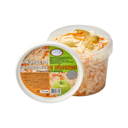 Капуста квашеная с морковью и яблоками
