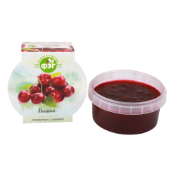 Cherry mashed with sugar
